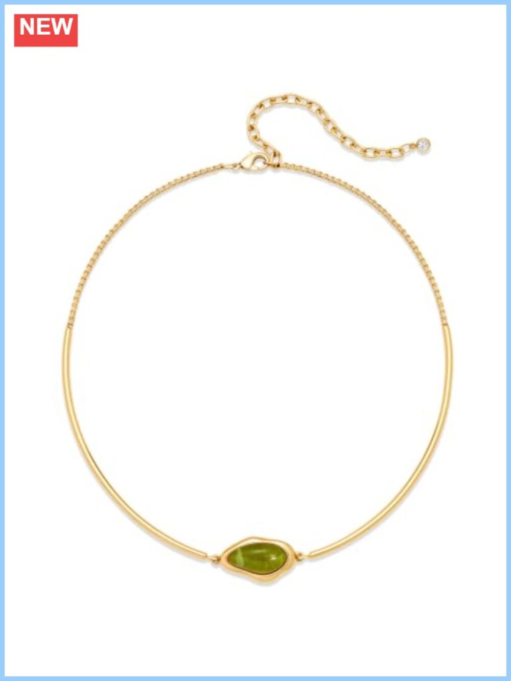14K Gold Plated Collar Choker Necklace Hypoallergenic Lightweight Summer Jewelry